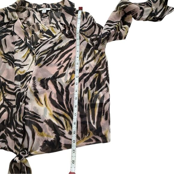 Bar III Animal Print Long Sleeve Blouse - Picture 7 of 9